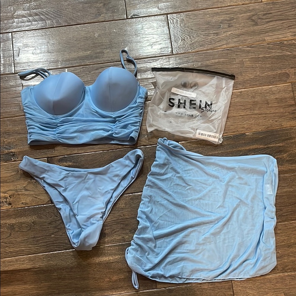SHEIN Light Blue Bikini Set